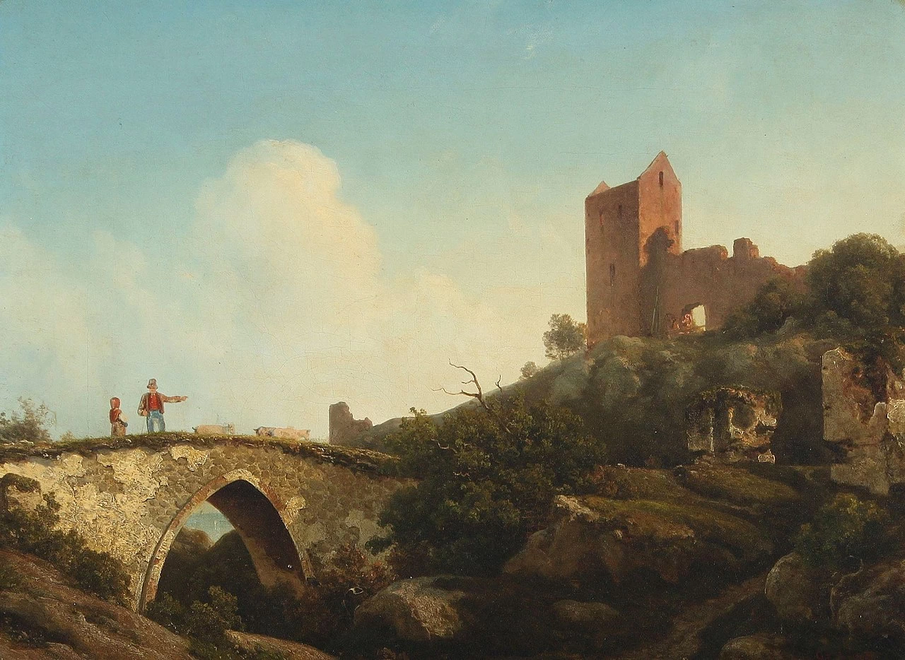 Paesaggio con le rovine del castello Hammershus, Bornholm
